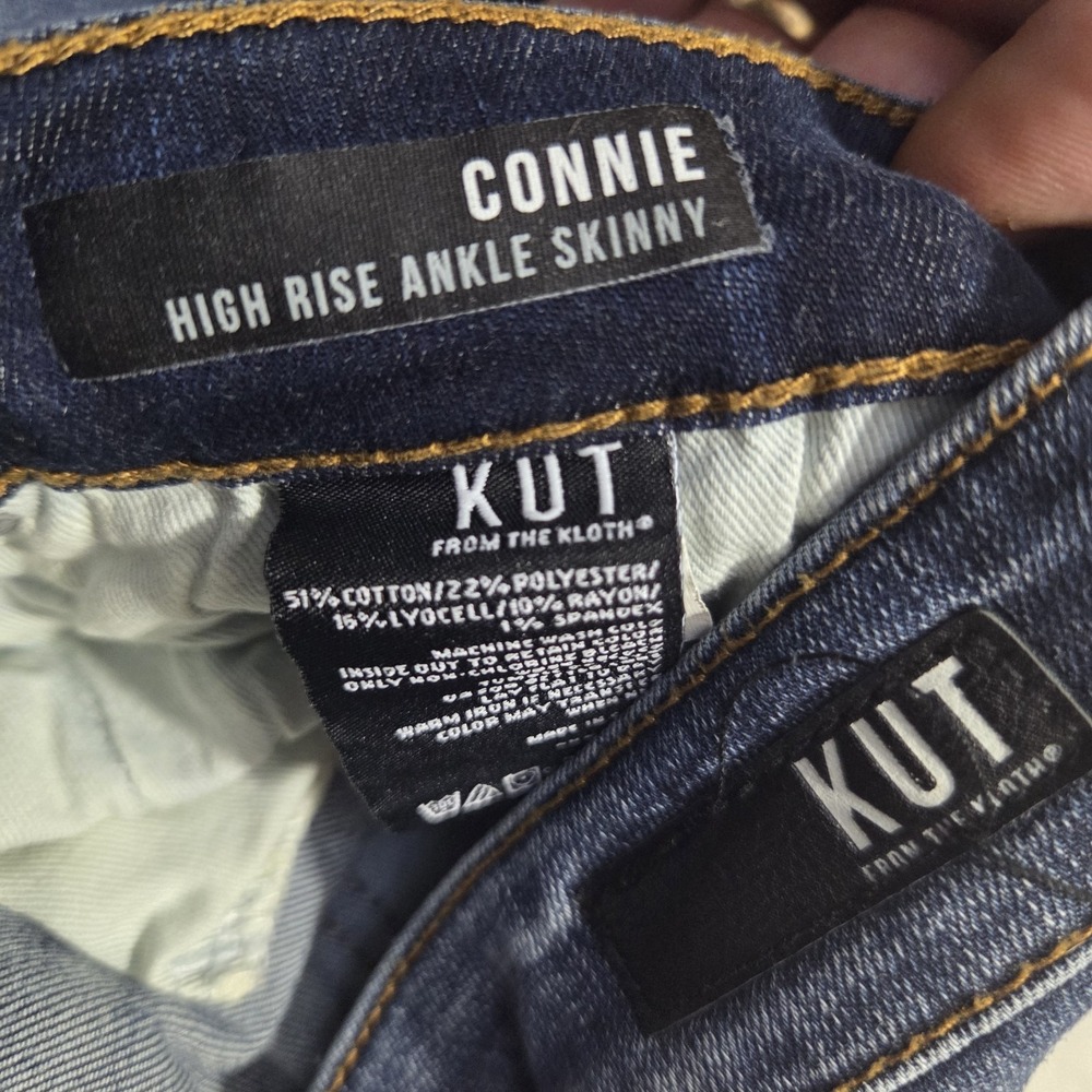 Kut from the Kloth Jeans Womens 8 Blue Connie Fab Ab Ankle Skinny High Rise City - Picture 6 of 10